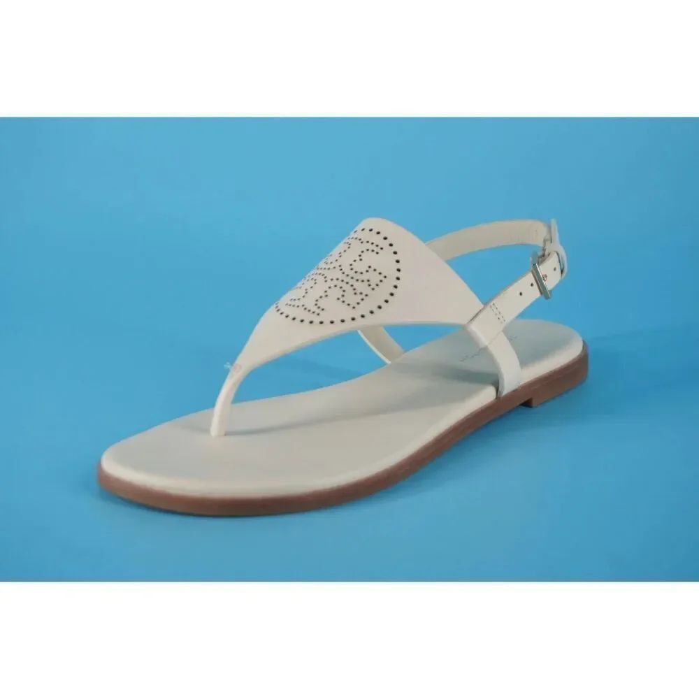 New Tory Burch Capri T Strap Perforated Logo Thong Flip Flop Sandal Size 10.5 $2 - Picture 4 of 8